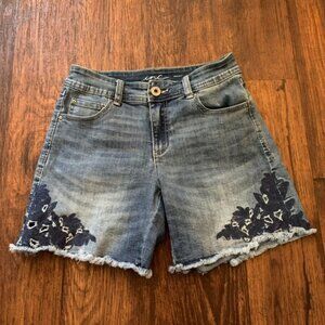 inc blue denim shorts size 0, regular fit jean shorts cut off